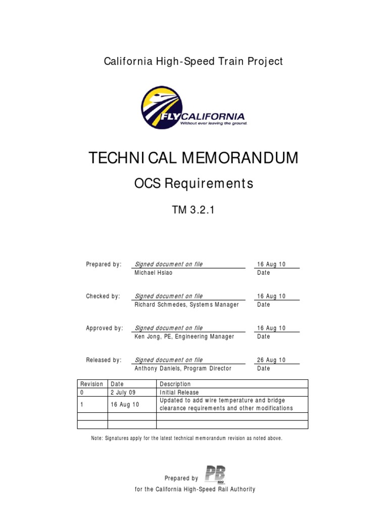 California High-Speed Rail OCS Requirements | PDF | Rail Transport ...
