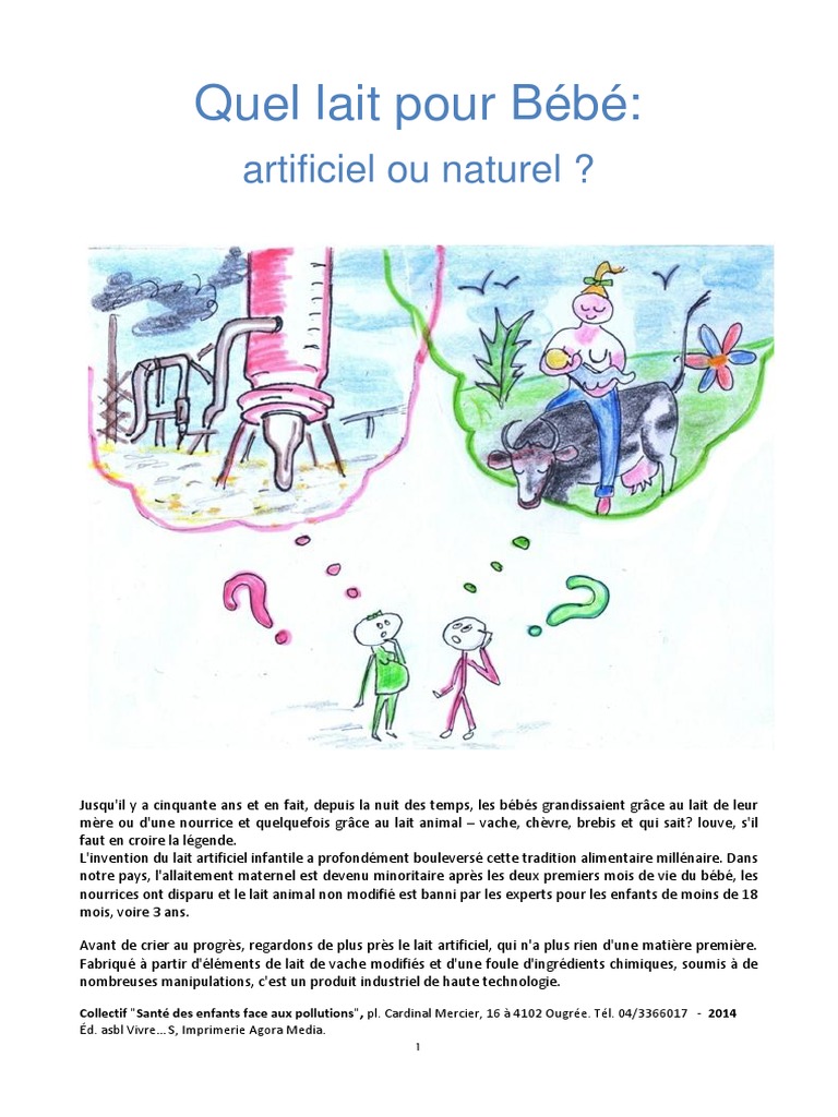 Quel Lait Pour Bébé, Artificiel Ou Maternel PDF Allaitement Lait