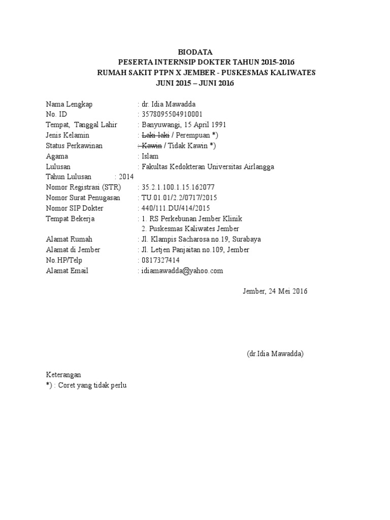Biodata Dokter Internsiplengkapdocx