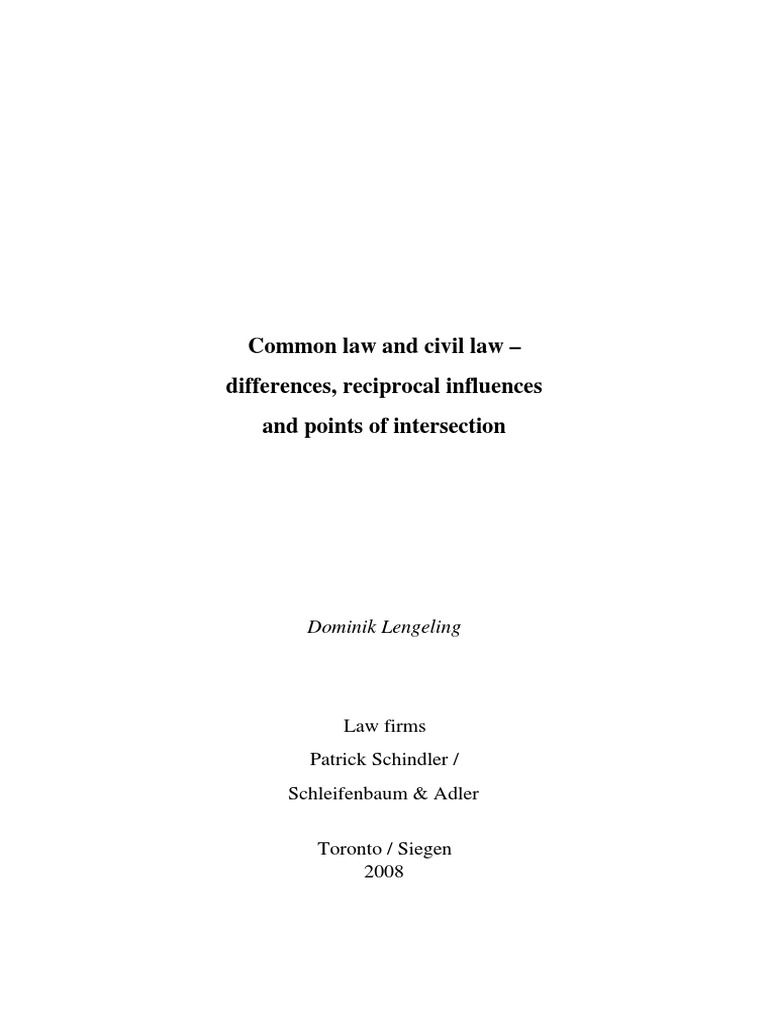 M Difference Beween Civil and Common Law | PDF | Precedent | Common Law