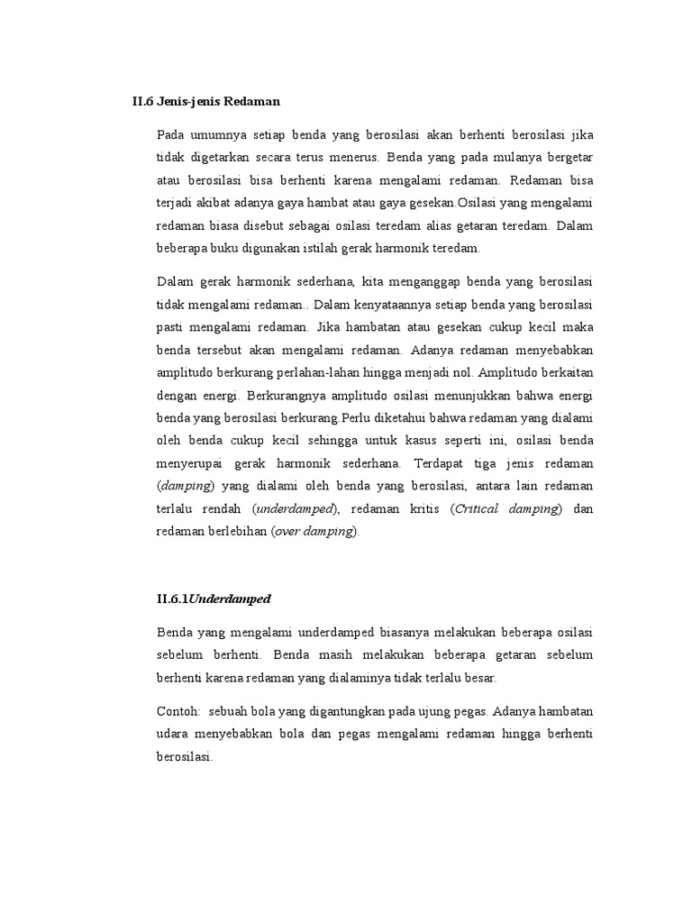 Jenis-jenis Redaman dalam Osilasi | PDF | Pengembangan Diri