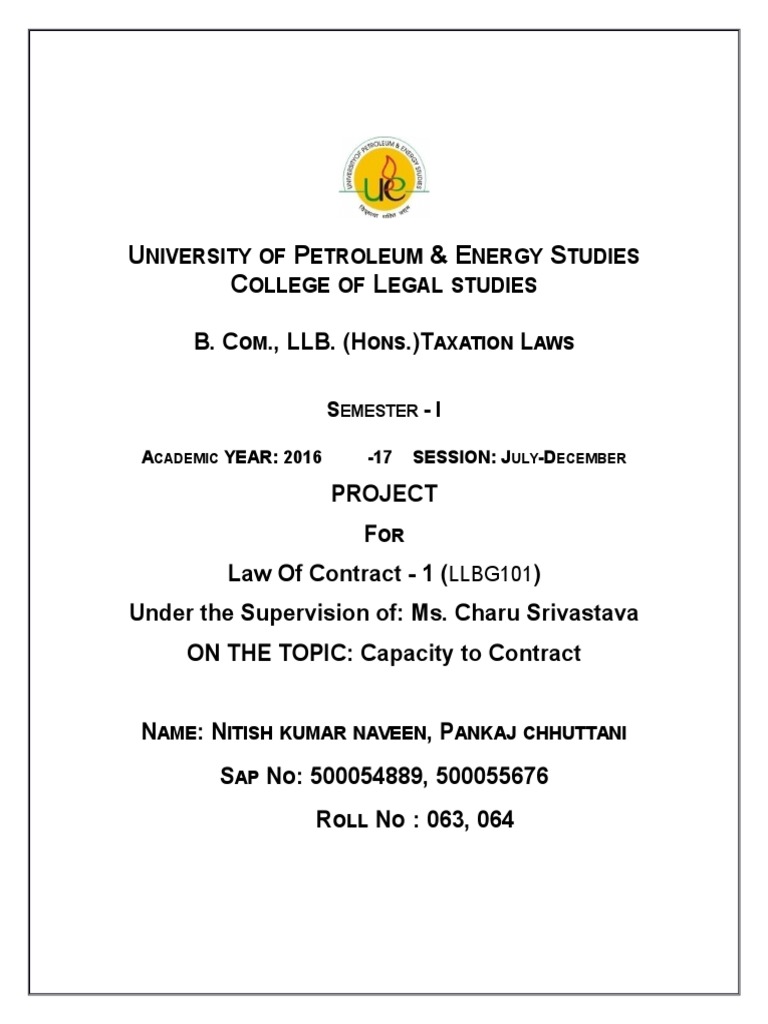 Project Contract Pdf Offer And Acceptance Consideration