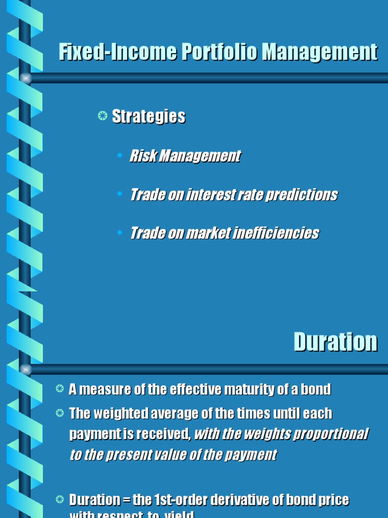 Portfolio Management PDF Bond Duration Bonds (Finance)
