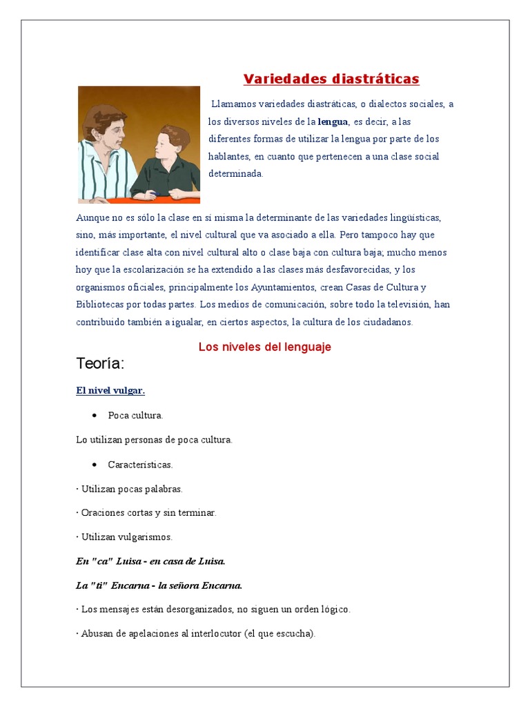 Variedades Diastráticas | PDF | latín | Comunicación