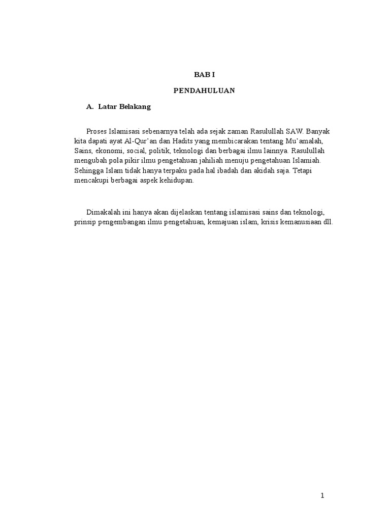 Metodelogi Studi Islam Tentang Islamisasi Sains Dan Teknologi