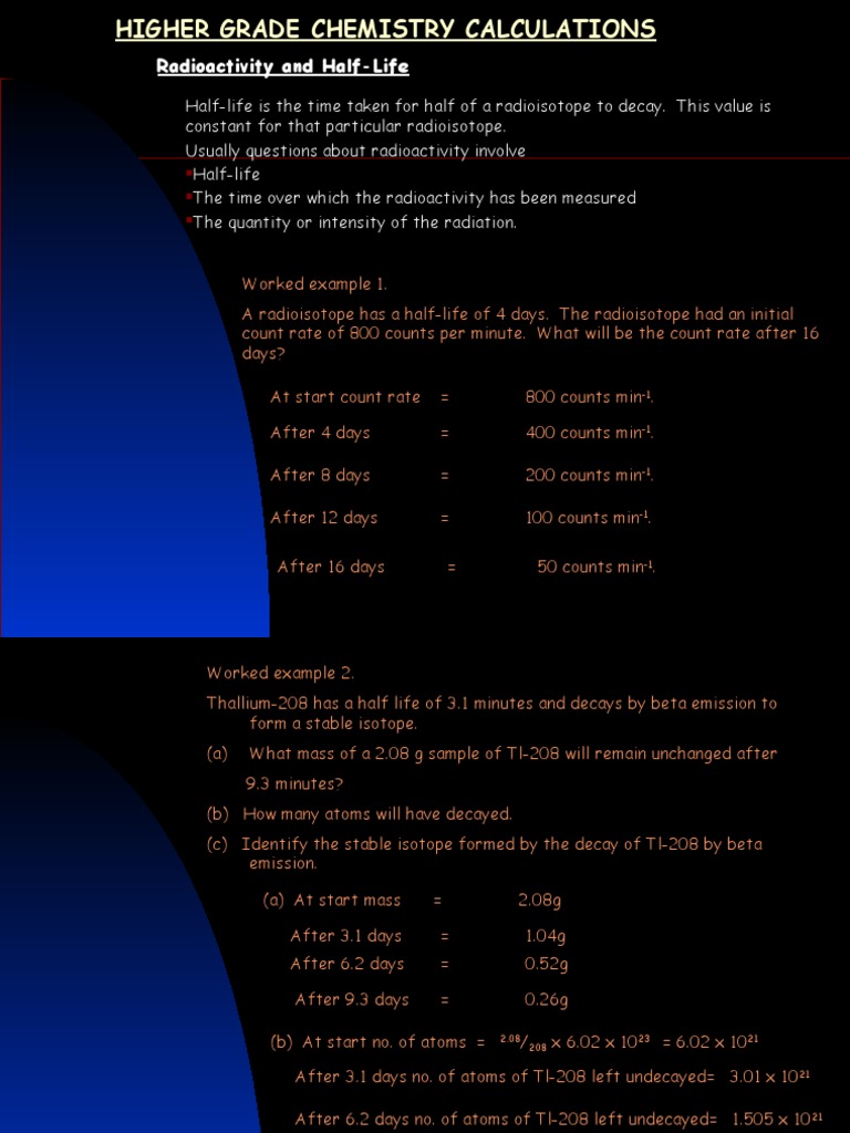 Radioactivity Notes Radioactive Decay Radionuclide