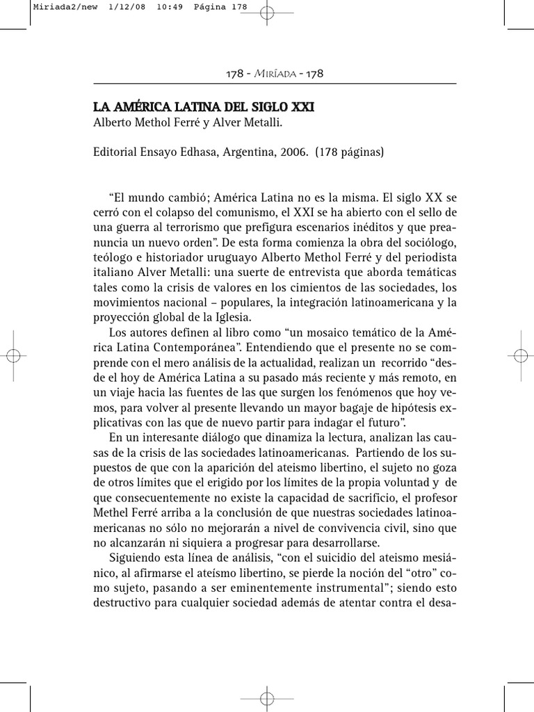 Crisis y Unidad en América Latina XXI | PDF | America latina | Américas