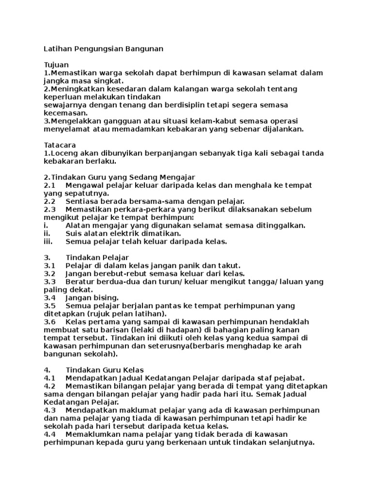 Latihan Pengungsian Bangunan Pdf