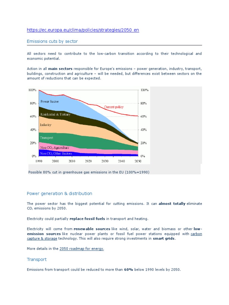 EU 2050 Climate Strategy Overview | PDF | Low Carbon Economy ...