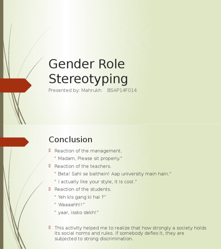 Understanding Gender Role Stereotyping | PDF | Self-Improvement | Wellness