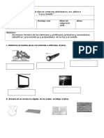 Prueba 3ro Basico Luz y Sonido Miercoles