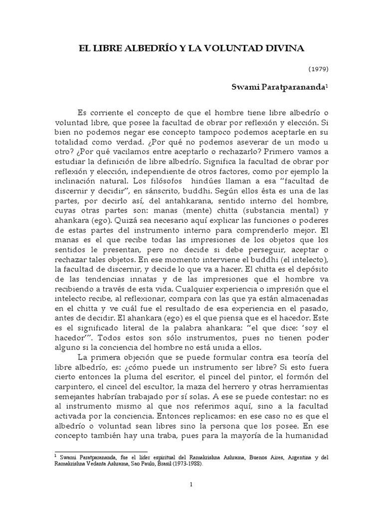 El Libre Albedrio y La Voluntad