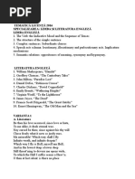 Subiecte licenta engleza