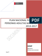 Plan Nacional para Las Personas Adultas Mayores 2013-2017