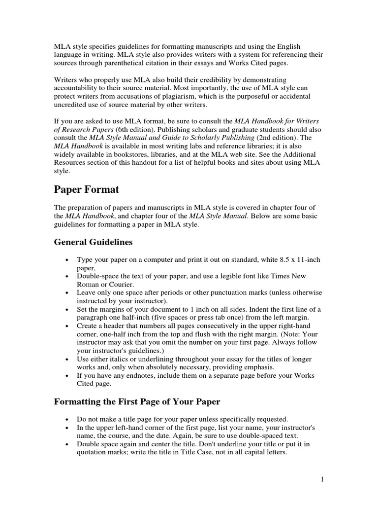 MLA Guidelines Citation Comma