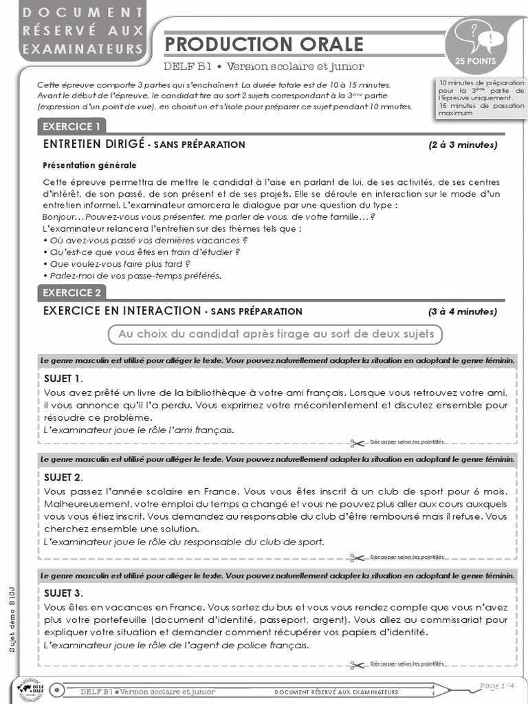 Delf B1 Exercices Et Corrigés Pdf 2021