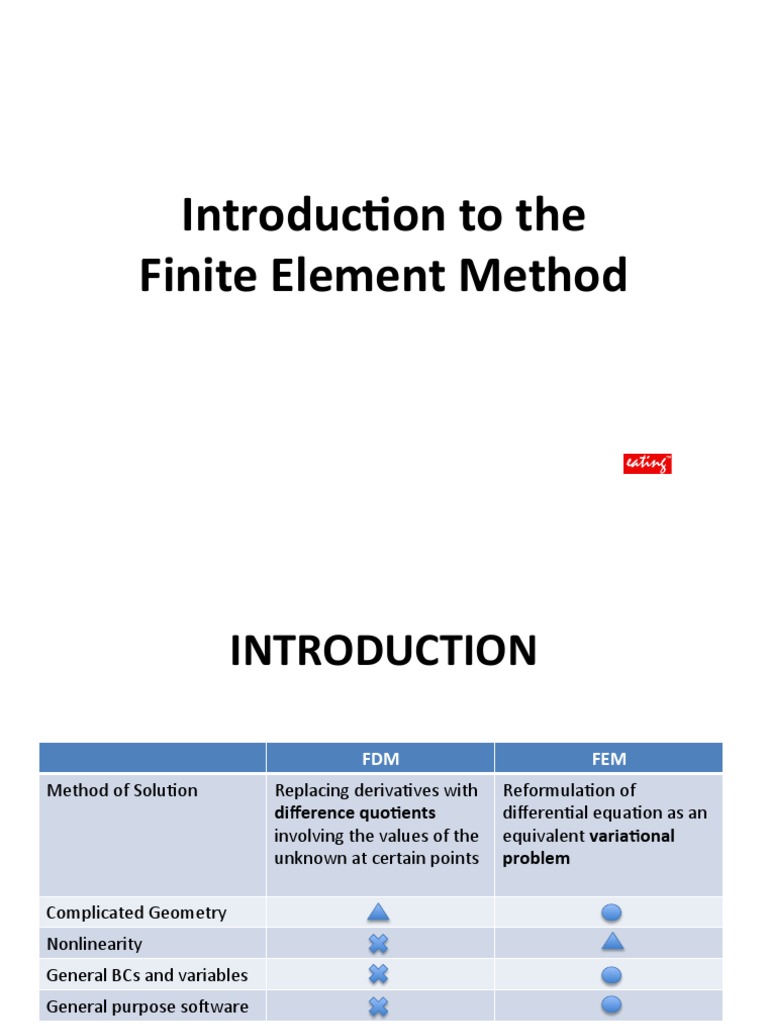 Introduction To The Finite Element Method | PDF | Finite Element Method ...