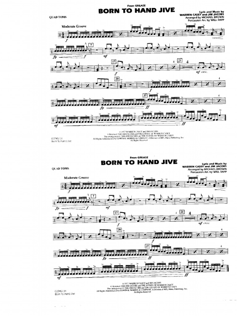 Born To Hand Jive Quints PDF