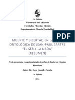 Arocha - Resumen Muerte y Libertad en La Obra Ontológica de Jean Paul Sartre El Ser y La Nada