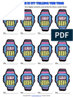 What Time Is It Pink Digital Clock Worksheet PDF