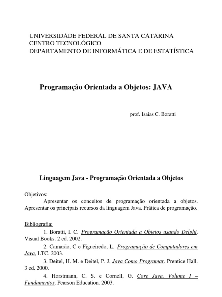 Fundamentos de POO em Java | PDF | Classe (programação de computadores ...