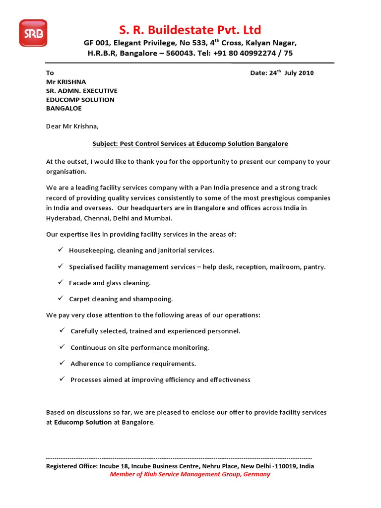 Pest Control Proposal PDF Business