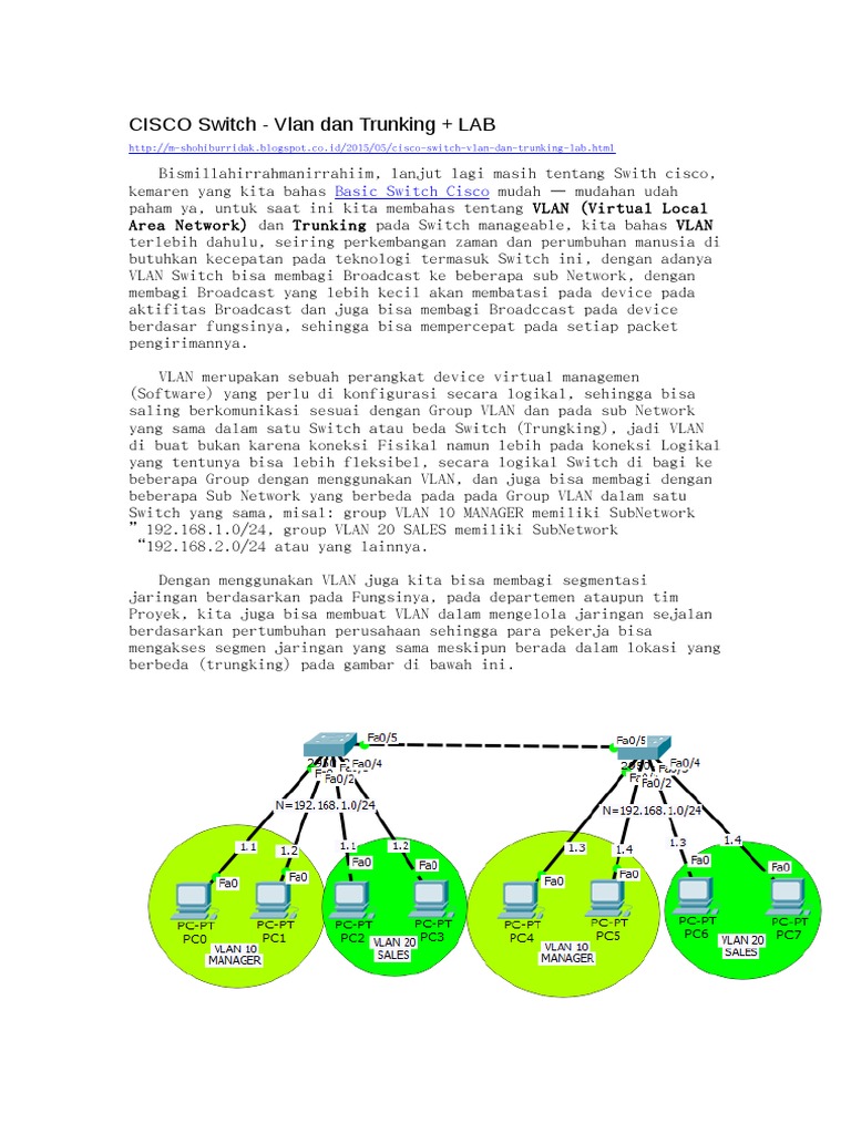 Memahami VLAN dan Trunking pada Cisco | PDF