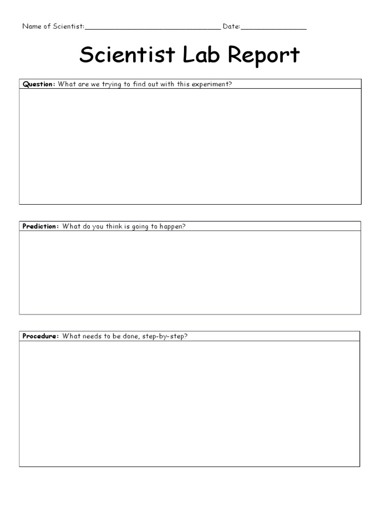 Scientist Lab Report: Question: What Are We Trying To Find Out With ...