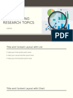 Marketing Research Topics and Layouts