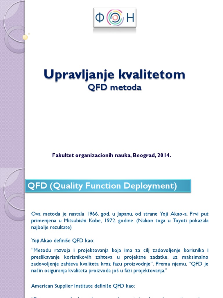 QFD PrimerSaNeta | PDF