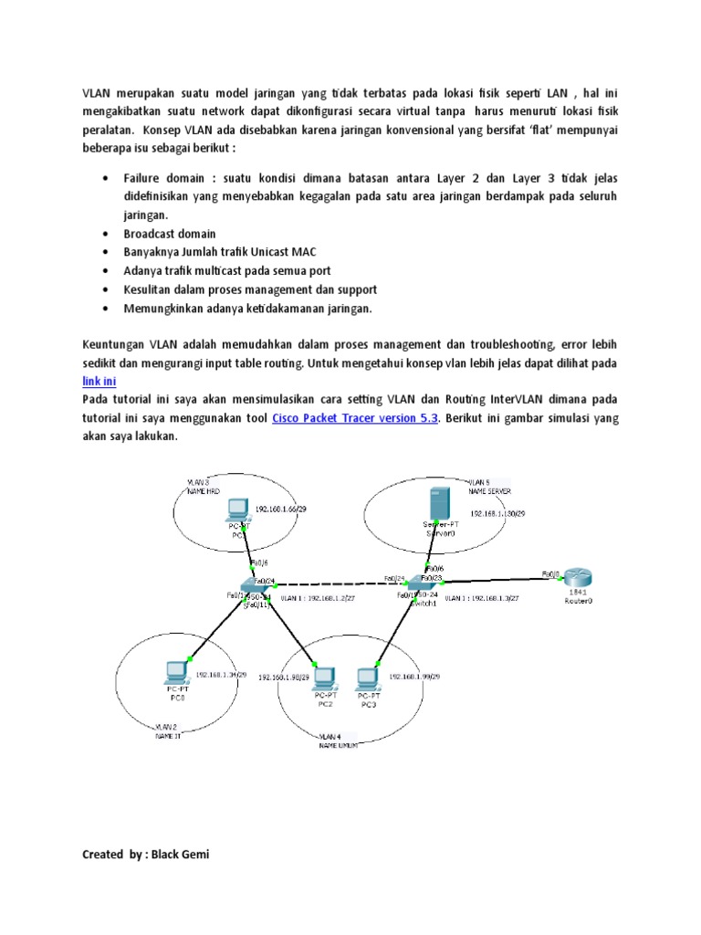 Panduan Konfigurasi VLAN dan Routing | PDF | Computers | Technology ...