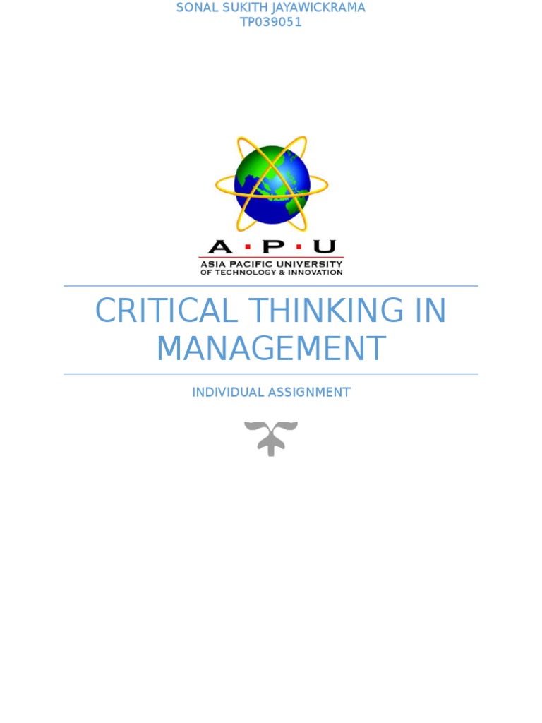 critical thinking in management pdf