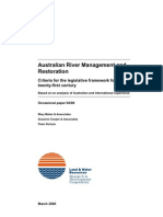 Australian River Management and Restoration: Criteria For The Legislative Framework For The Twenty-First Century