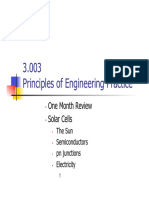 3.003 Principles of Engineering Practice: One Month Review Solar Cells