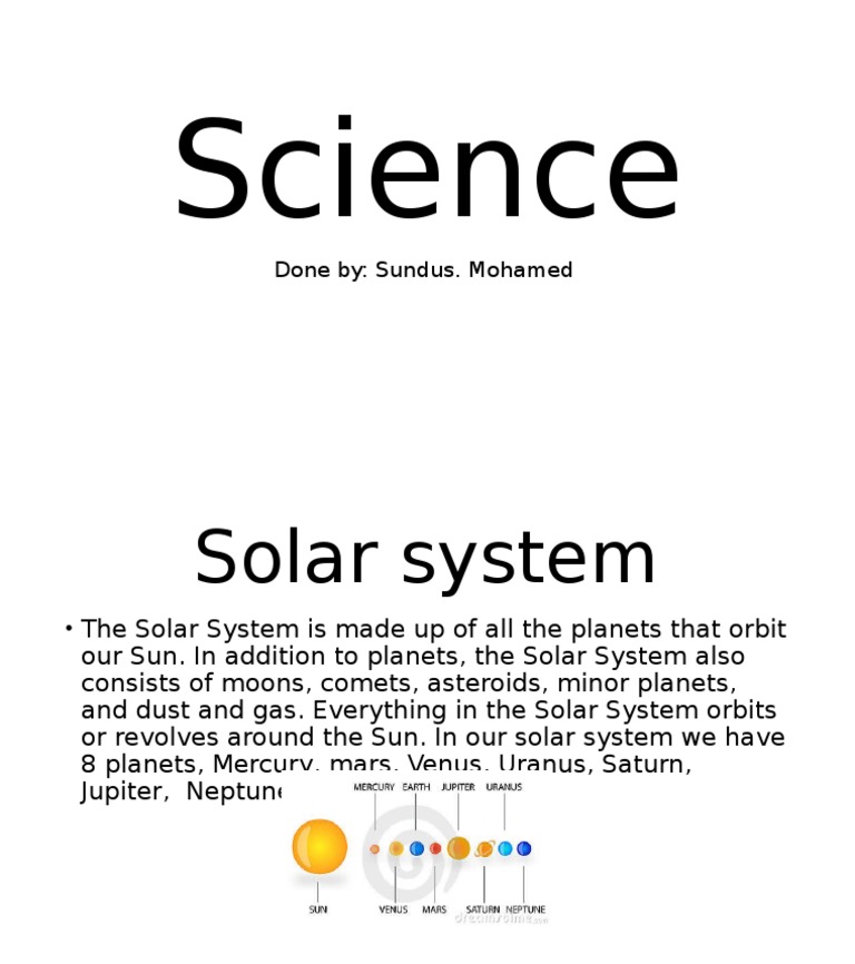 Science: Done By: Sundus. Mohamed | PDF