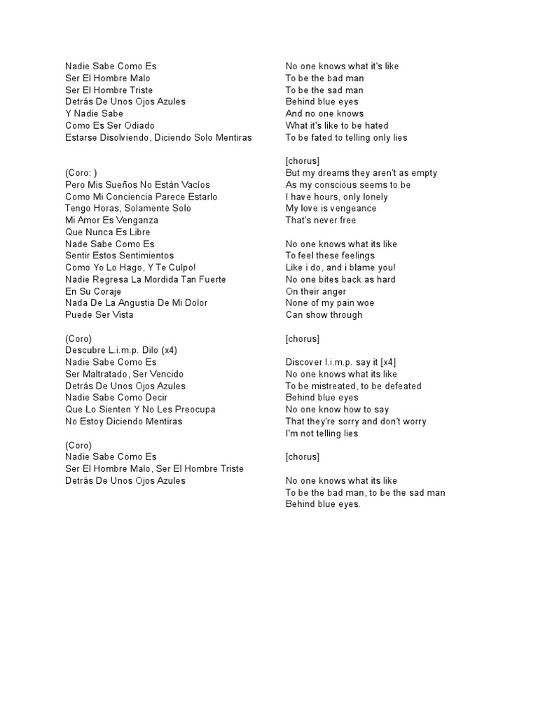 Letra de L I M P | PDF