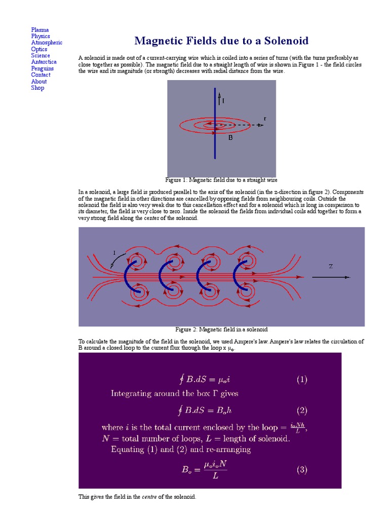 Magnetic Fields Due To A Solenoid PDF | PDF | Magnetic Field | Natural ...