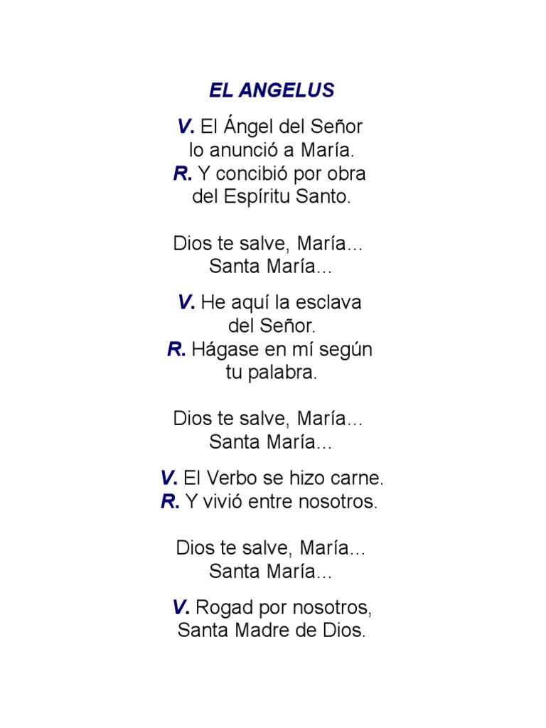 Oración del Ángelus: Reflexión y Fe | PDF | María, madre de Jesús ...