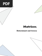 Matrices, Determinant and Inverse