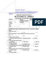 Soal Aqidah Akhlak Kelas 1 semester 1