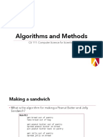 Algorithms and Methods: CS 111: Computer Science For Scientists