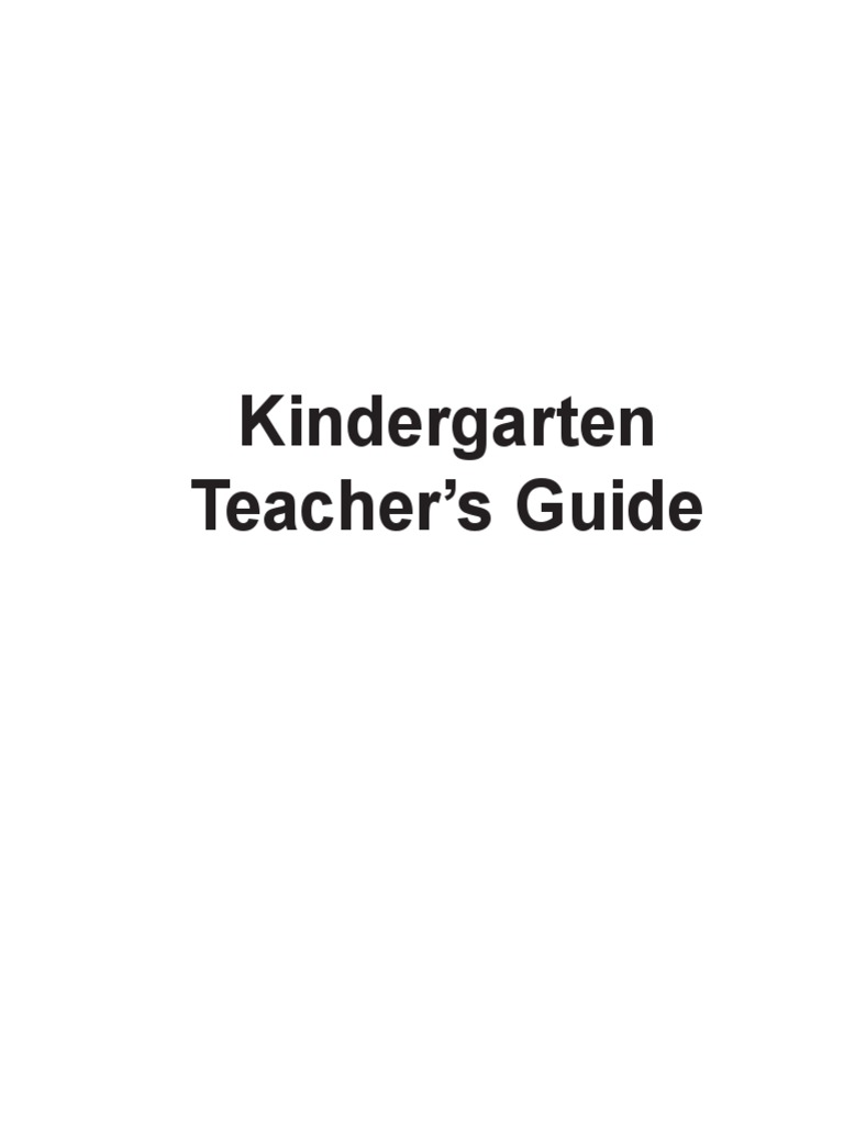 Kinder Teacher Guide (New) PDF Kindergarten Curriculum