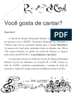 A Escola de Musica Municipal Maestro Levino de Alcântara em Parceria Com A SEMEC