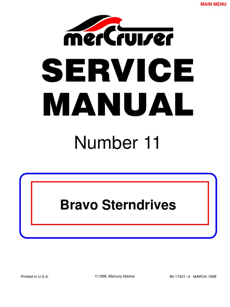 Merc Service Manual 11 Bravo Stern Drives | Gear | Engines