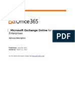 Microsoft Exchange Online For Enterprises Service Description