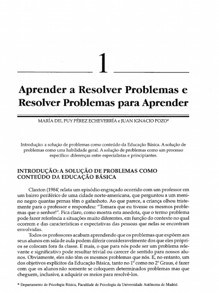 Echeverría e Pozo - Aprender a Resolver Problemas e Resolver Problemas ...