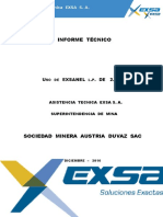 Informe Uso EXSANEL LP - Mina Austria Duvaz