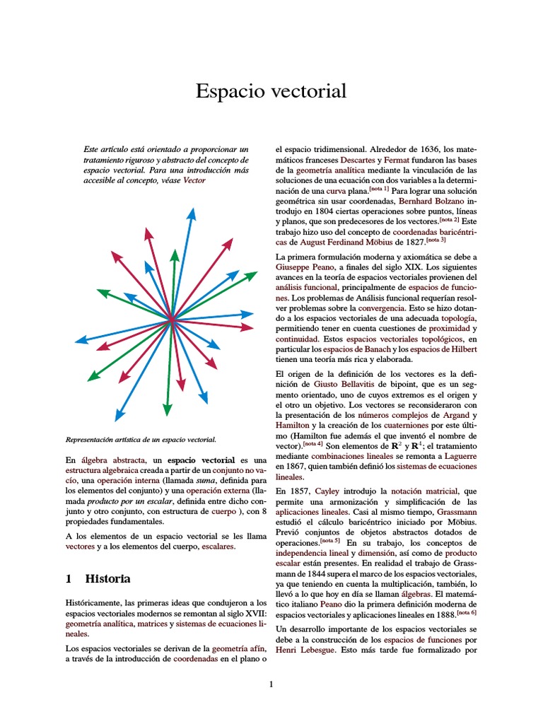 Espacio Vectorial | PDF | Espacio vectorial | Conceptos matemáticos
