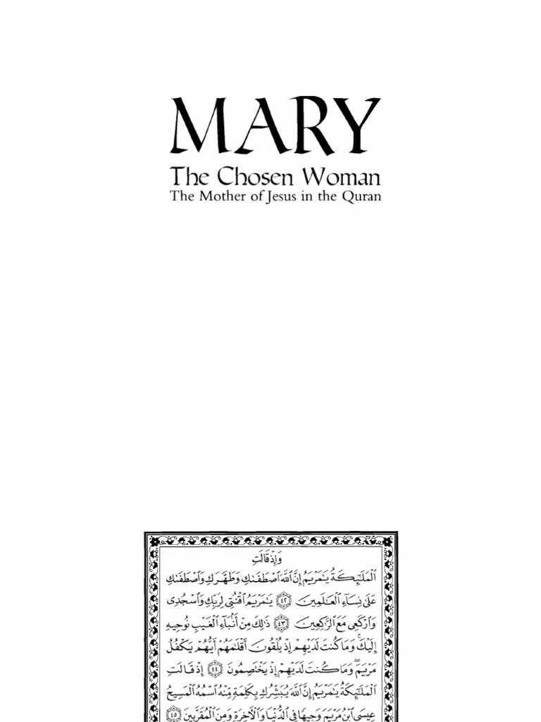Mary The Mother Of Jesus In The Quran Pdf Surah Mary Mother Of Jesus