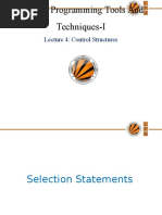 Modern Programming Tools and Techniques-I: Lecture 4: Control Structures